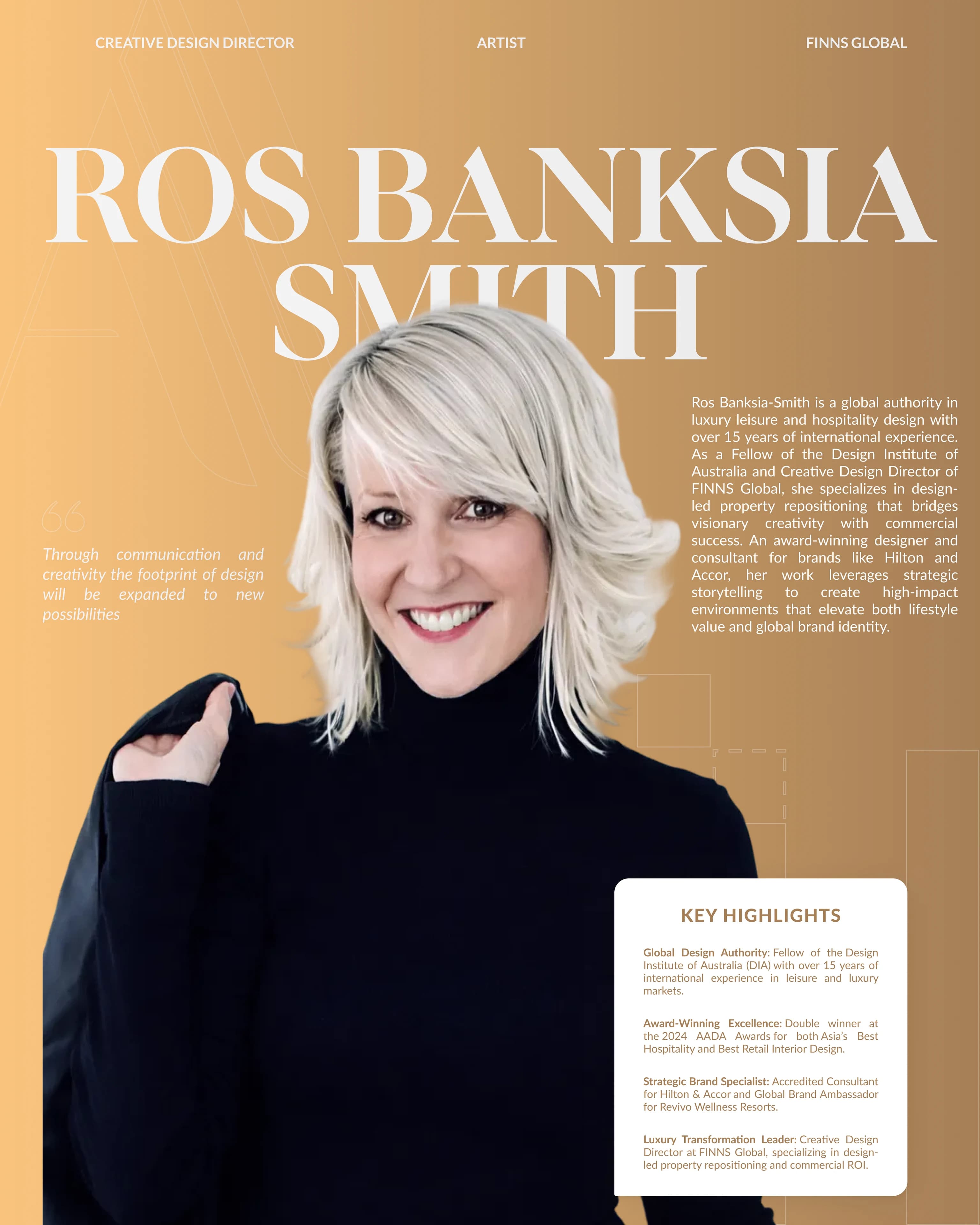 Asia Awards Organization Appoints ROS BANKSIA-SMITH To The 2026 International Jury For AADA